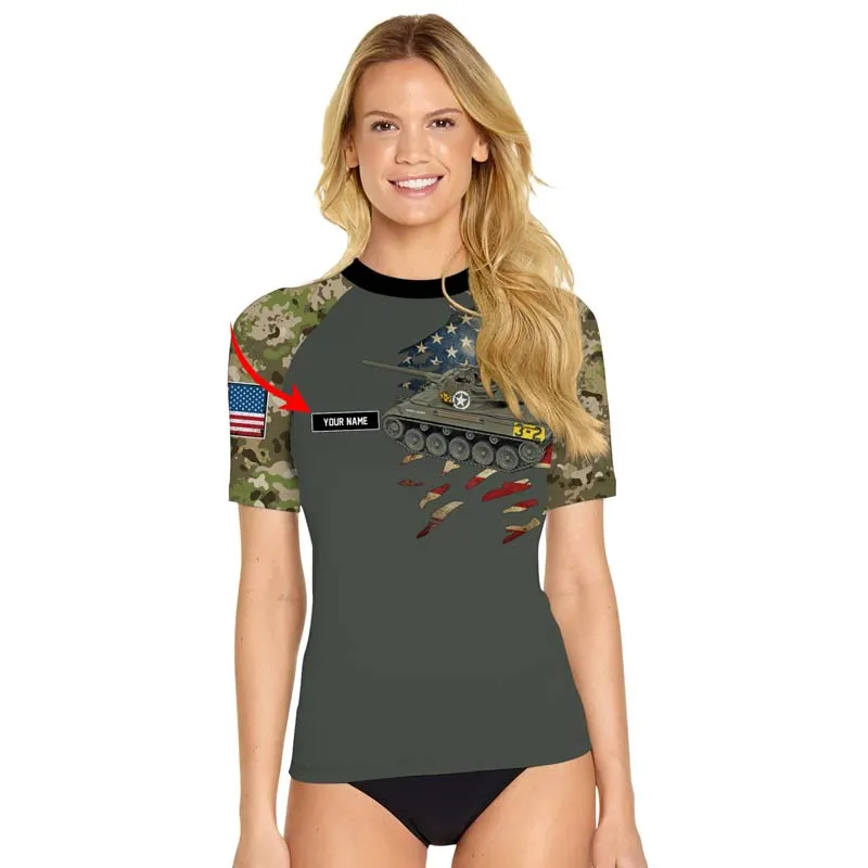 Personalized M18 Hellcat Tank Women's Short Sleeve Rash Guard