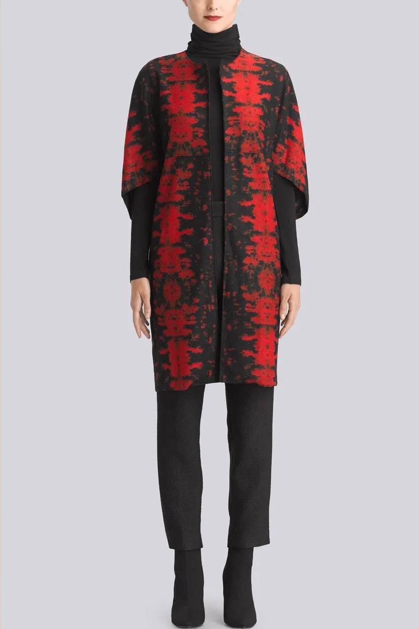 Printed Wool Fortune Cookie Coat
