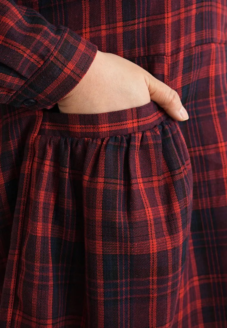 Randy Plaids Pocket Long Waisted Shirt