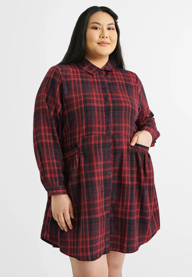 Randy Plaids Pocket Long Waisted Shirt
