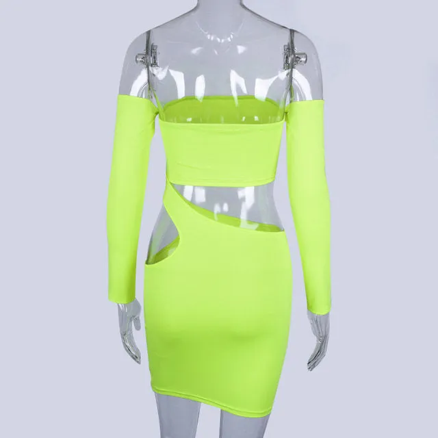 “Rise” Long sleeve Cutout detail bodycon dress