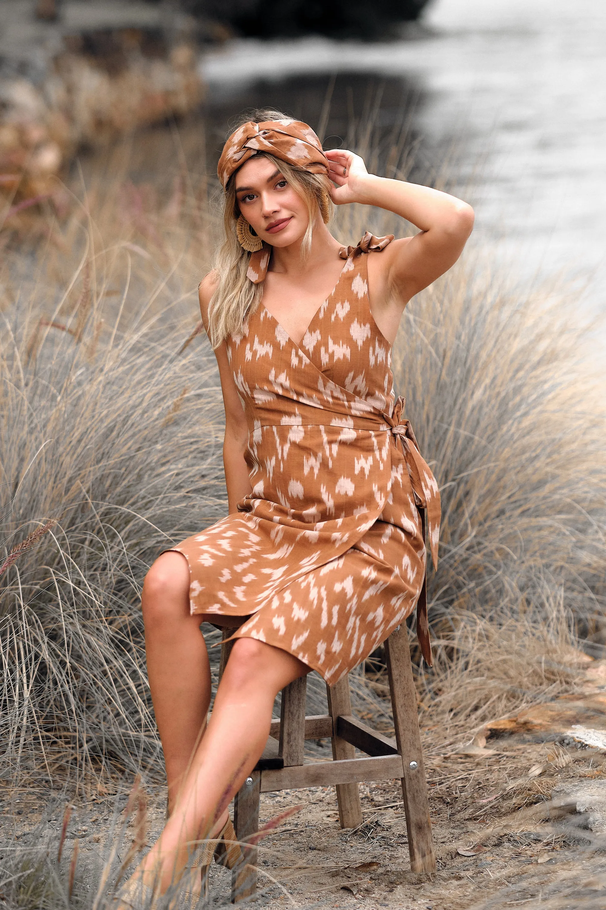 Rita Dress - Amy Print (Brown)