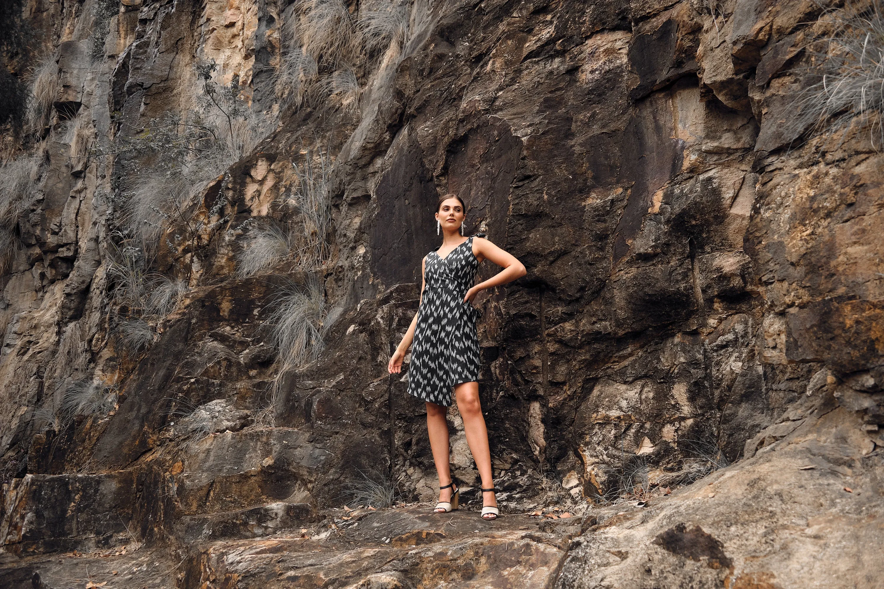 Rita Dress - Tara Print (Black)