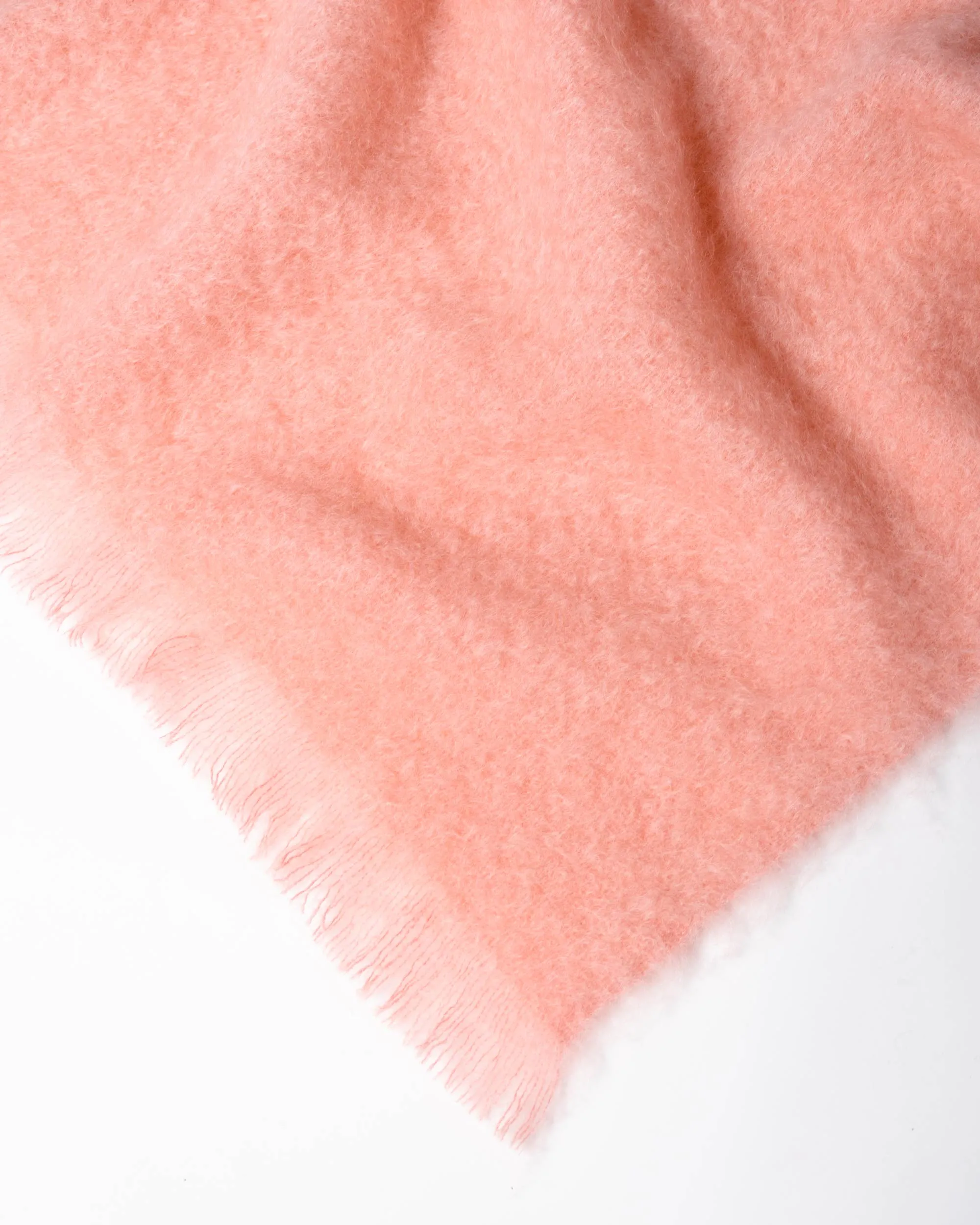 Rose Pink Mohair Throw Blanket