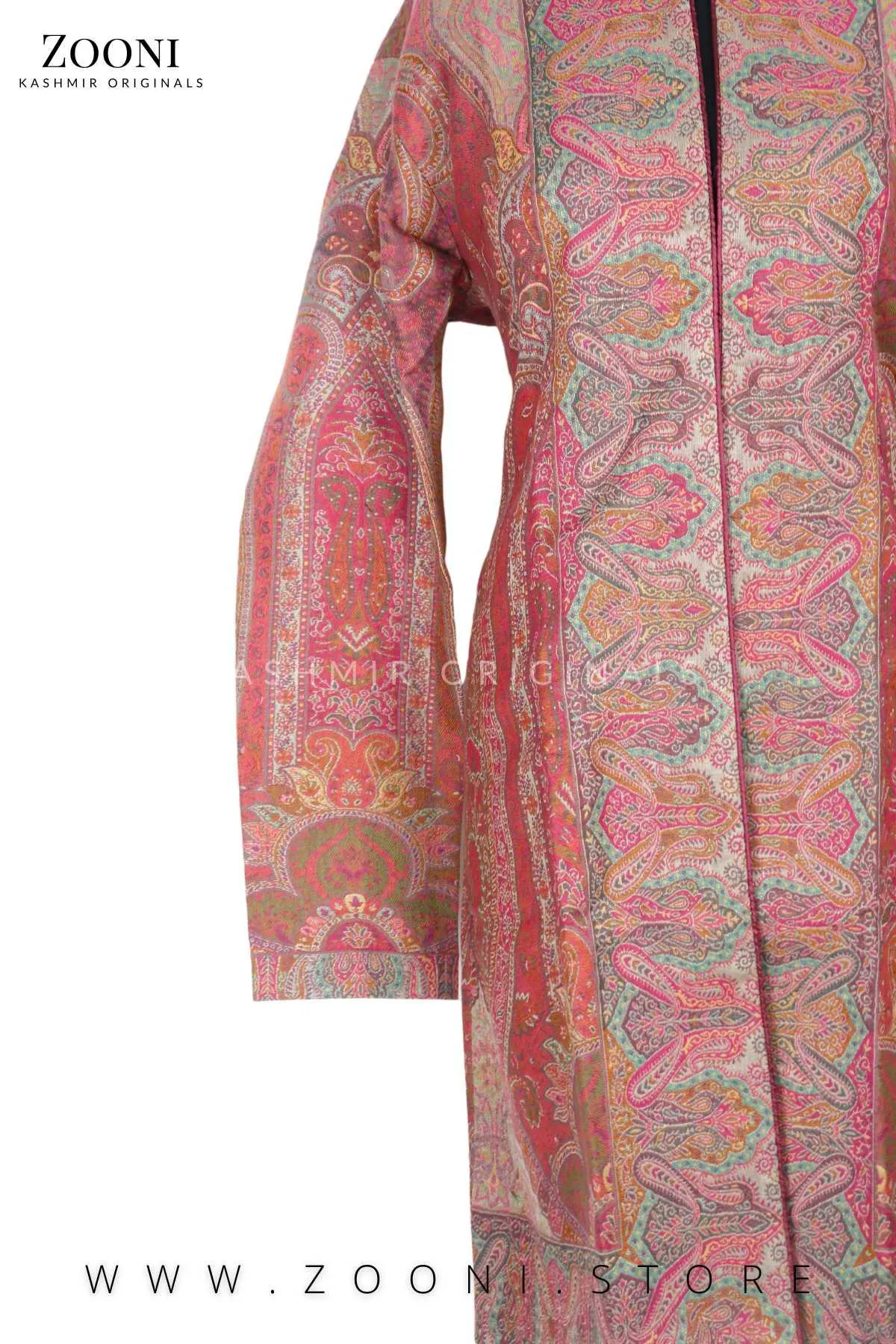 Royal - Limited Edition Stitched Kaani Woven Women's Luxury Coat - Blush