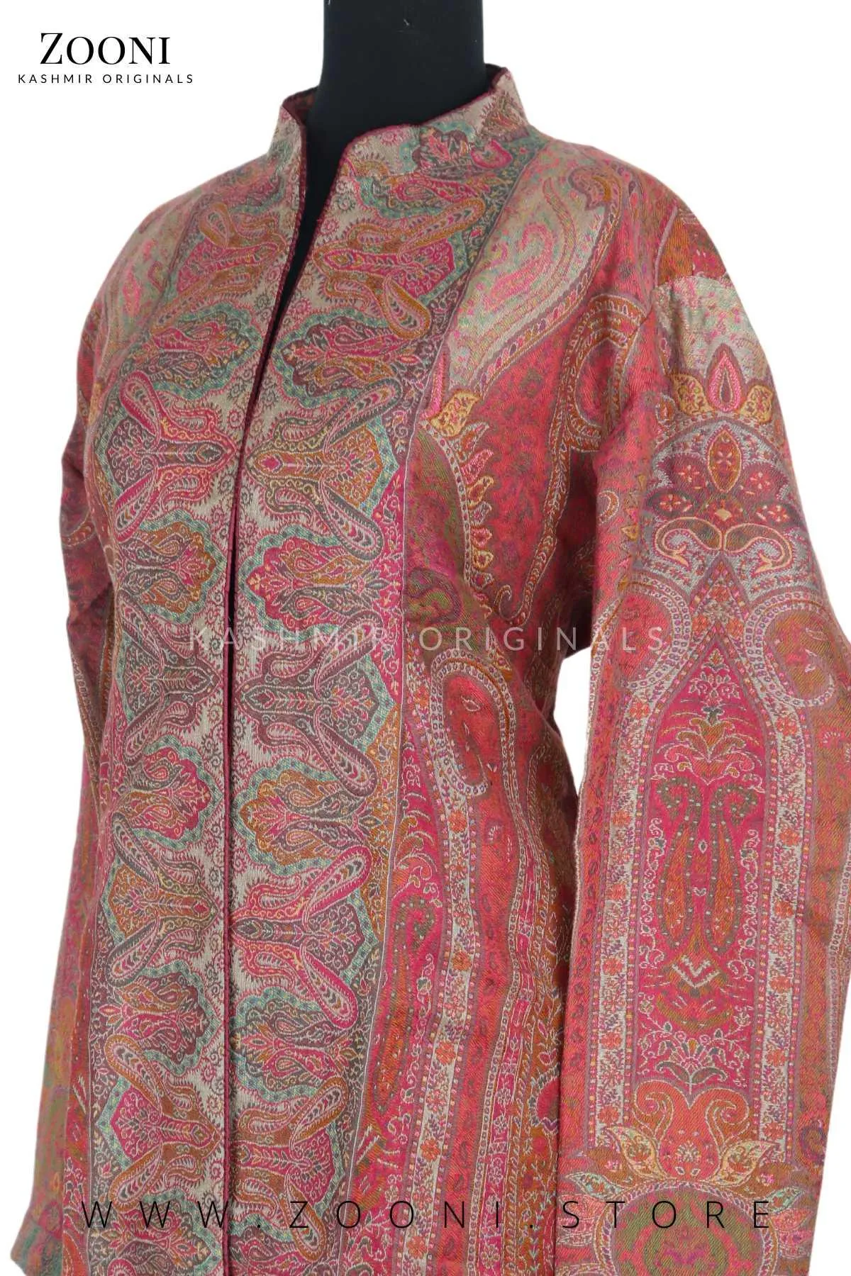 Royal - Limited Edition Stitched Kaani Woven Women's Luxury Coat - Blush