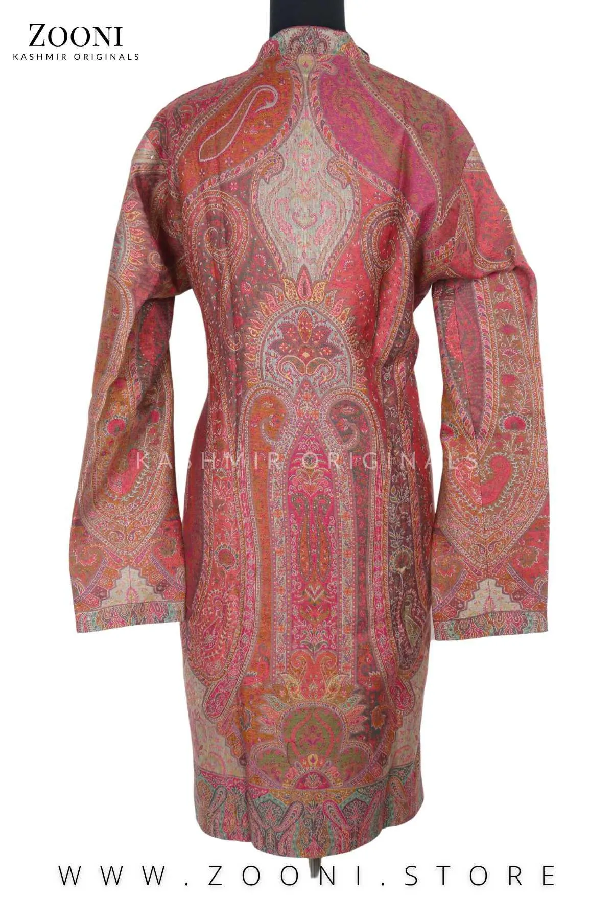 Royal - Limited Edition Stitched Kaani Woven Women's Luxury Coat - Blush