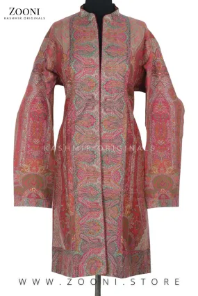 Royal - Limited Edition Stitched Kaani Woven Women's Luxury Coat - Blush