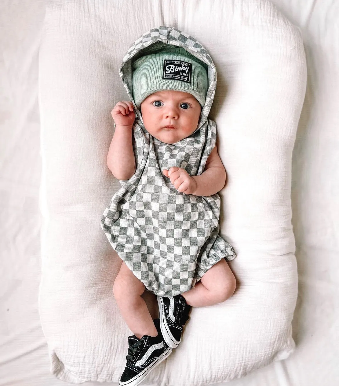 Ryder Checkered Hoodie Romper