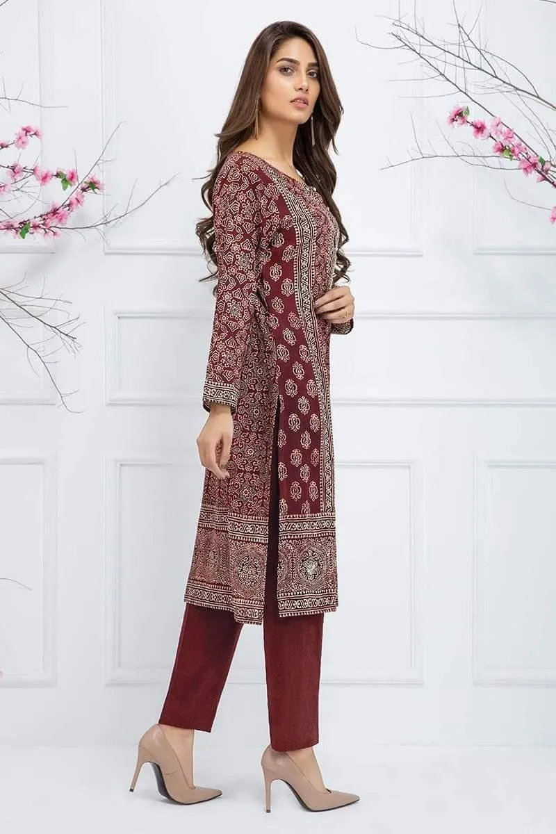 Sadia Aamir - Red Cochineal Crystal - SA-LP24 - Cotton - Block Print - 1 Piece