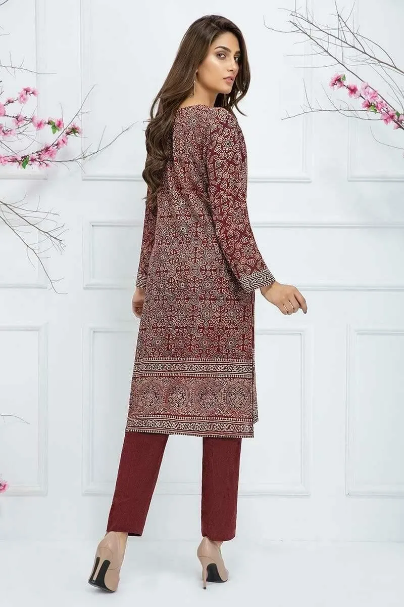 Sadia Aamir - Red Cochineal Crystal - SA-LP24 - Cotton - Block Print - 1 Piece
