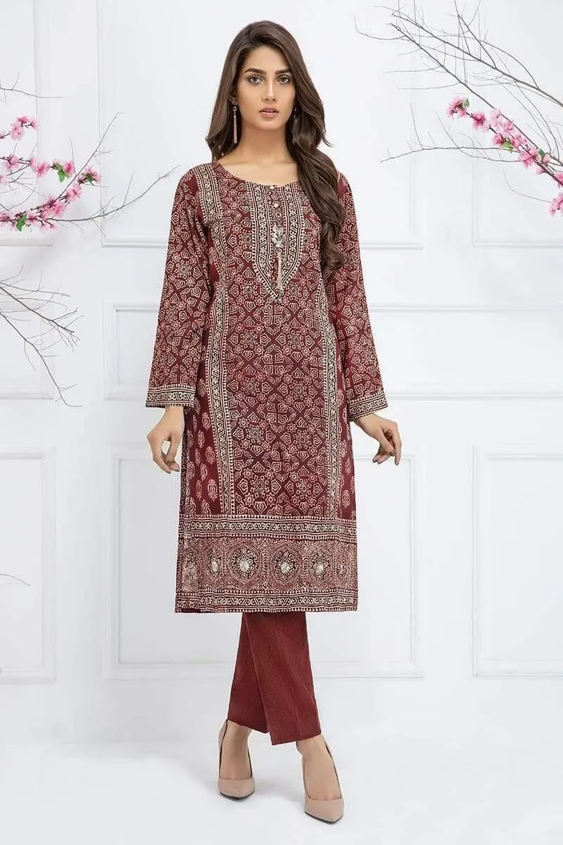 Sadia Aamir - Red Cochineal Crystal - SA-LP24 - Cotton - Block Print - 1 Piece
