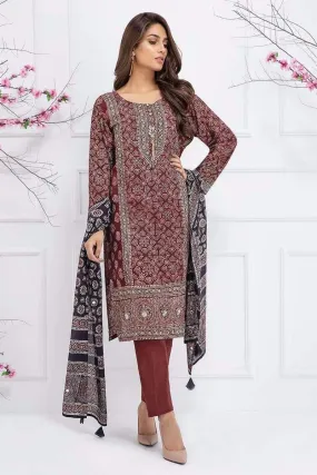 Sadia Aamir - Red Cochineal Crystal - SA-LP24 - Cotton - Block Print - 1 Piece