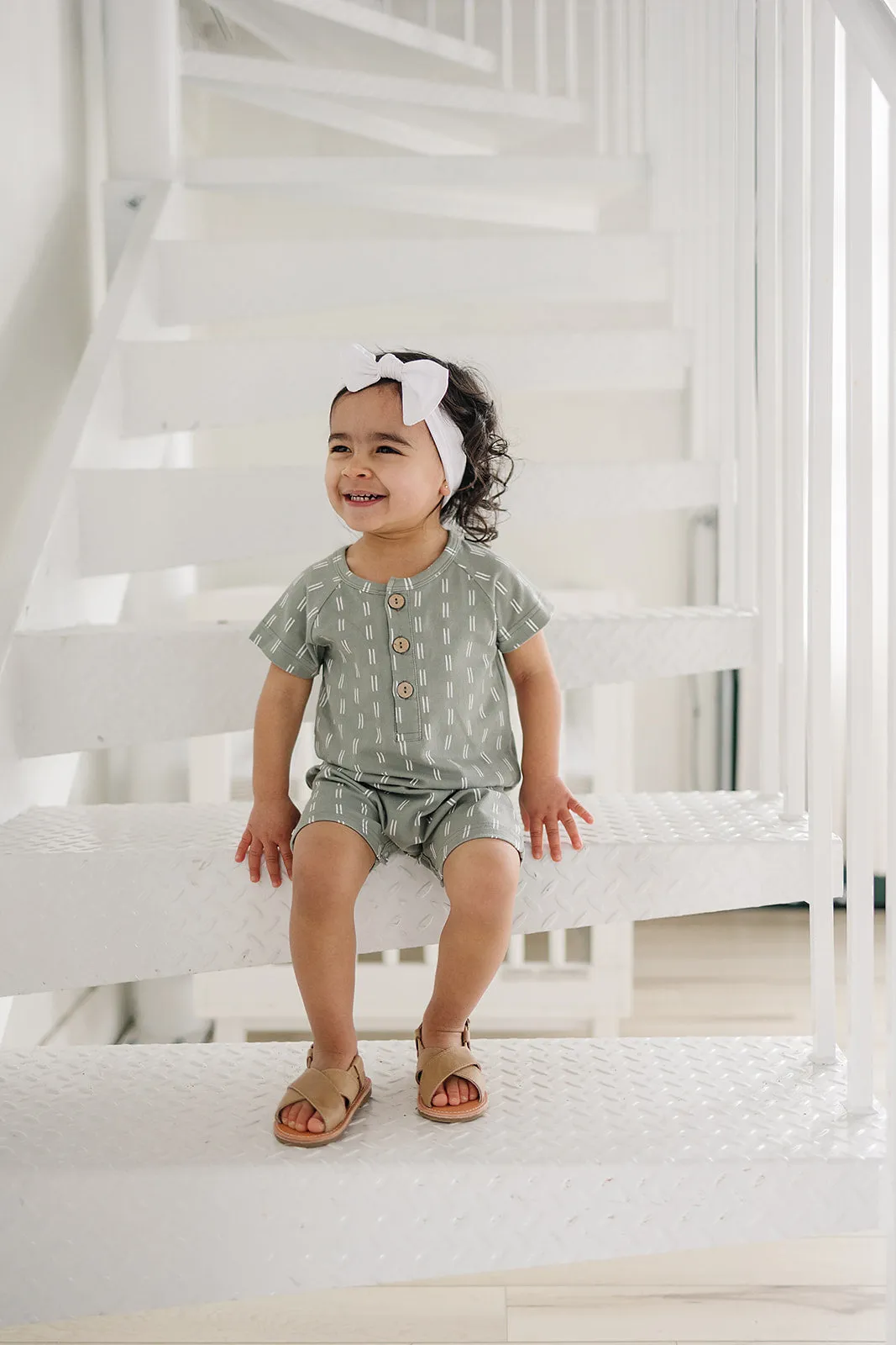 Sage Strokes Summer Romper