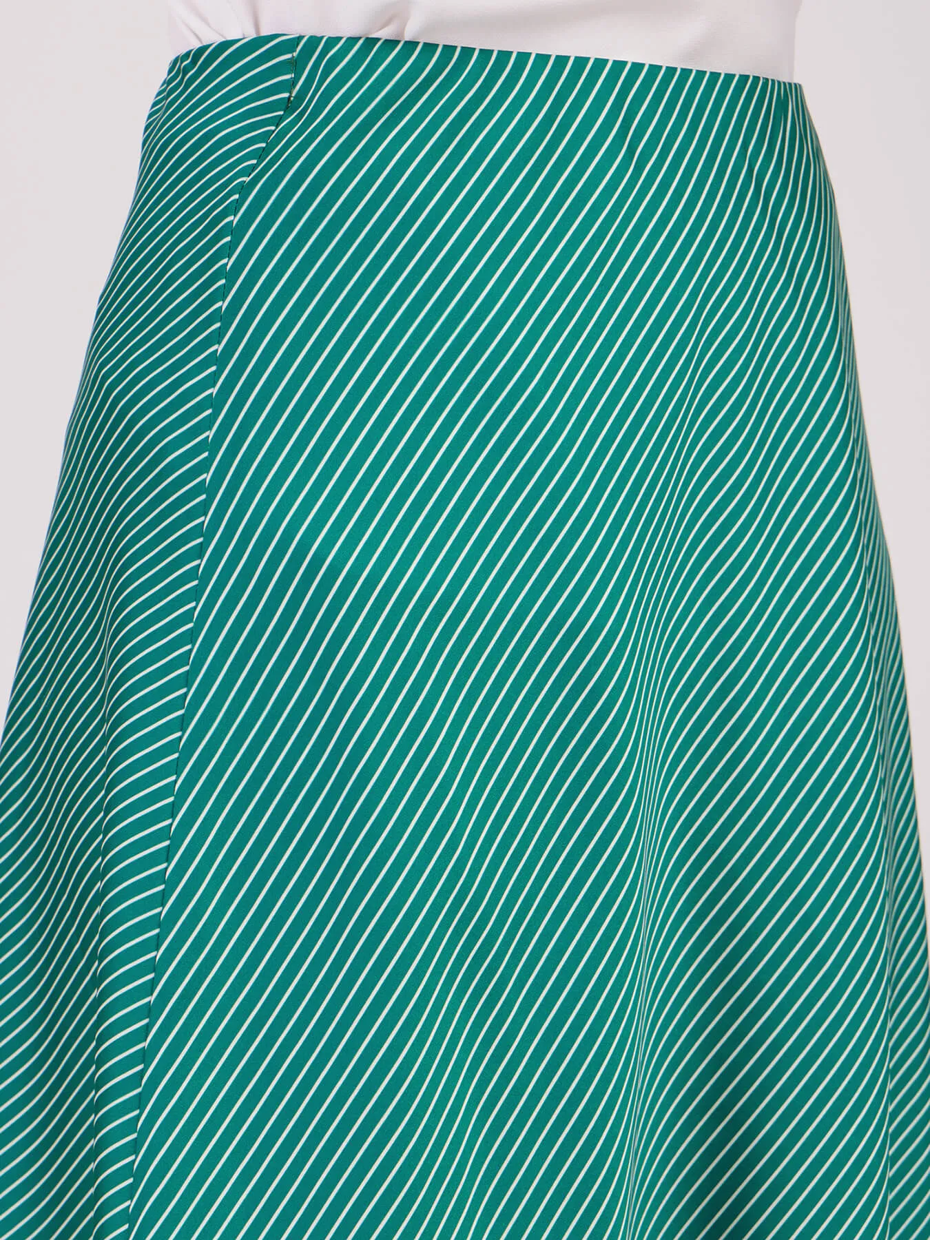 Satin Midi Skirt - Green