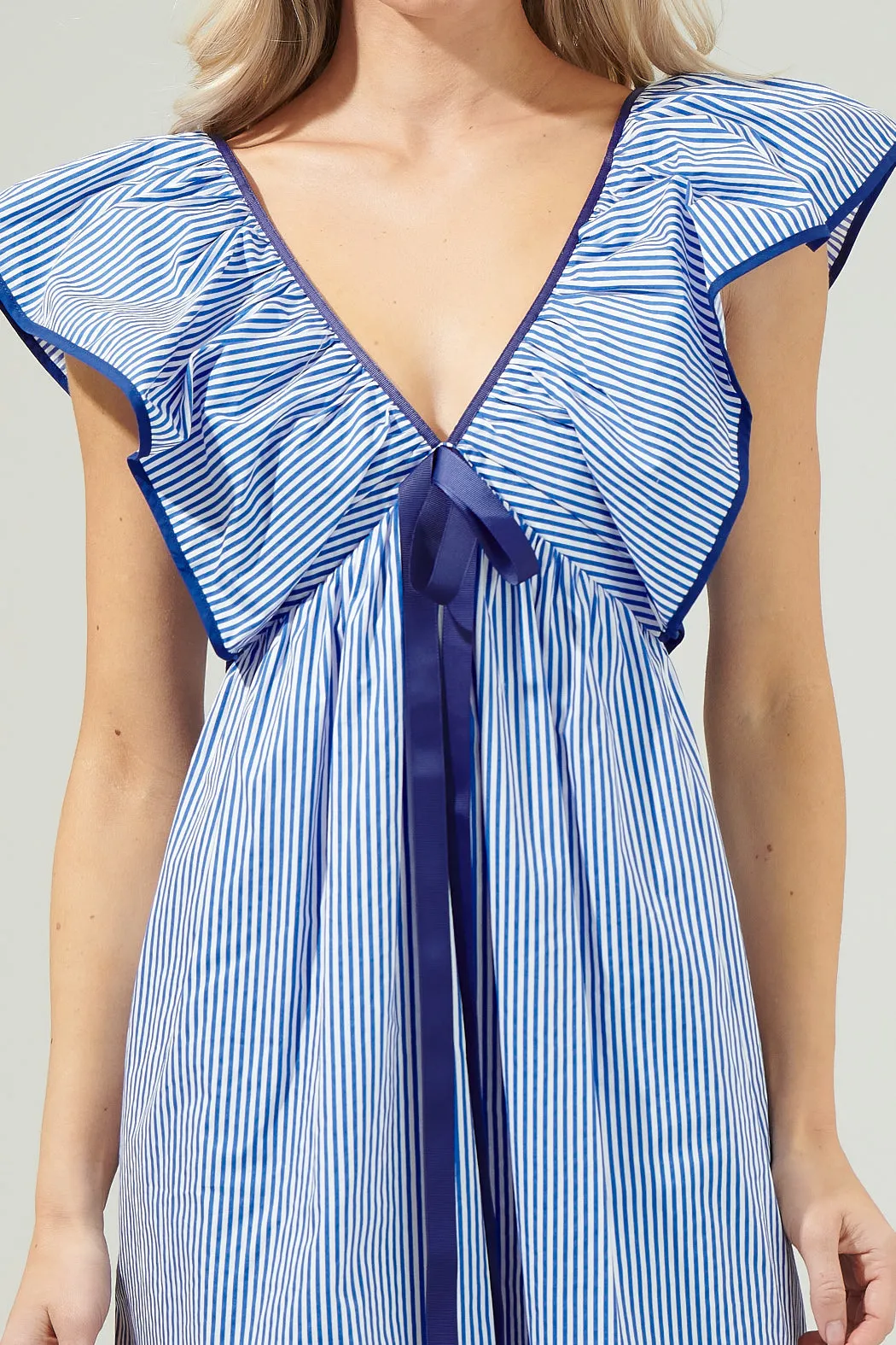 Sherah Striped Mini Babydoll Dress