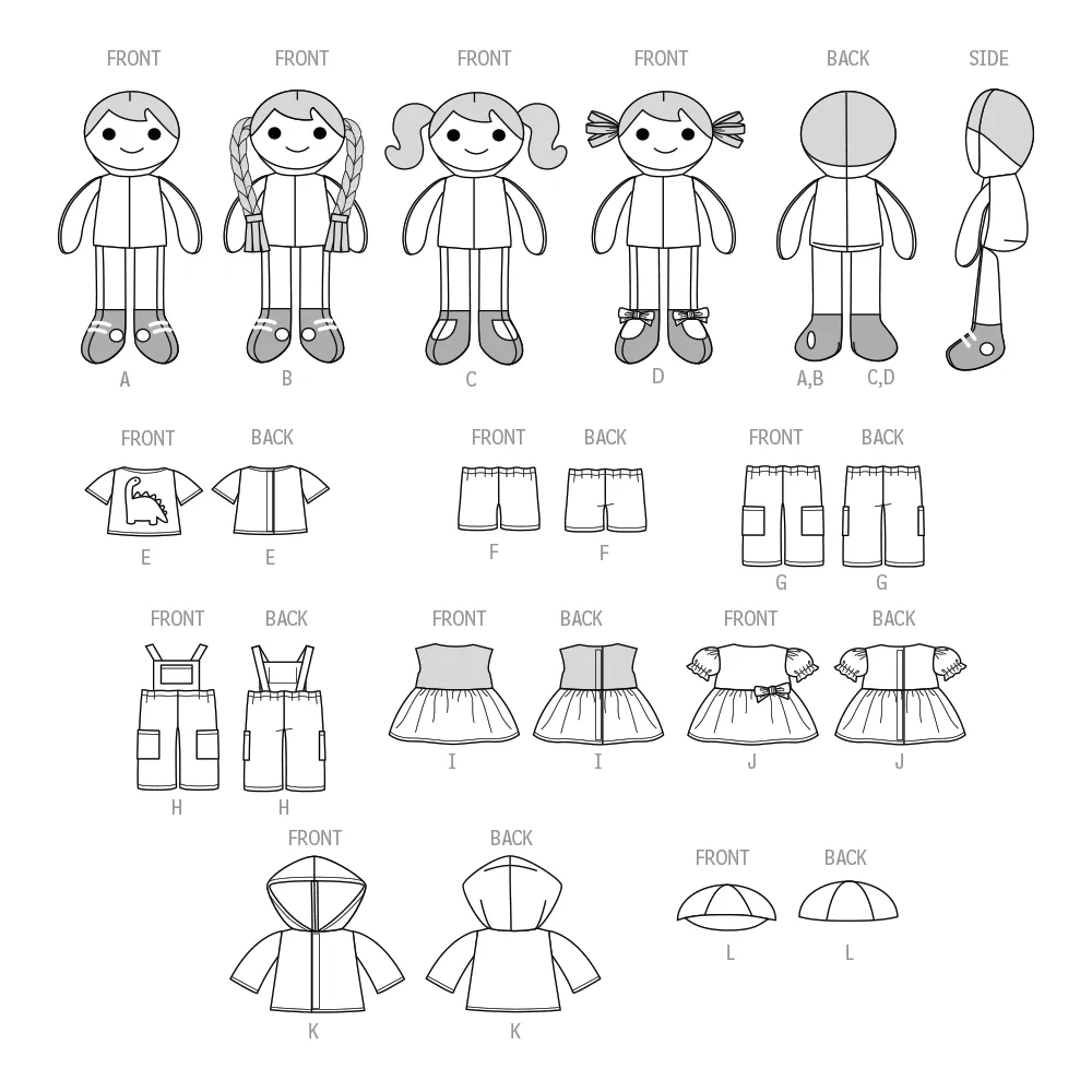 Simplicity 9770 sewing pattern Cloth Dolls and Clothes by Longia Miller