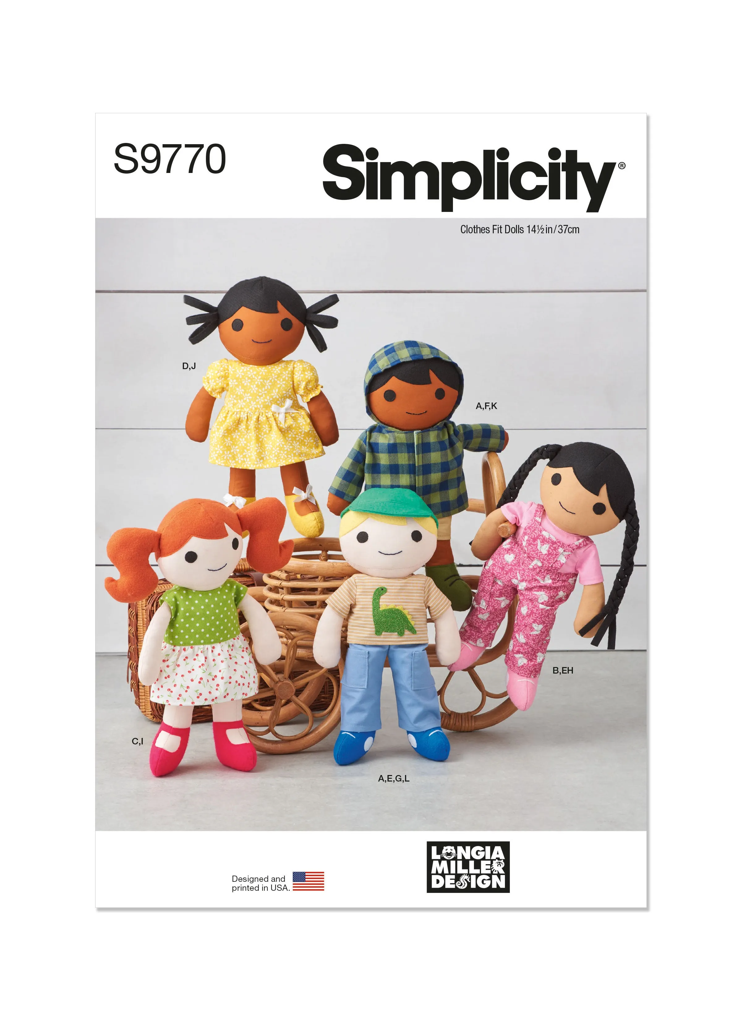 Simplicity 9770 sewing pattern Cloth Dolls and Clothes by Longia Miller