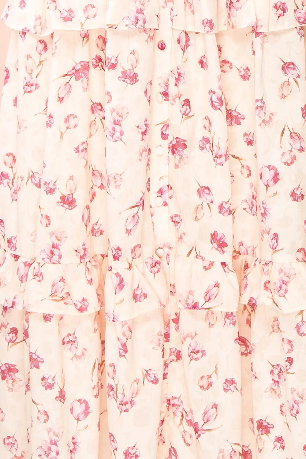 Splendidum | Tiered Floral Midi Dress w/ Ruffles