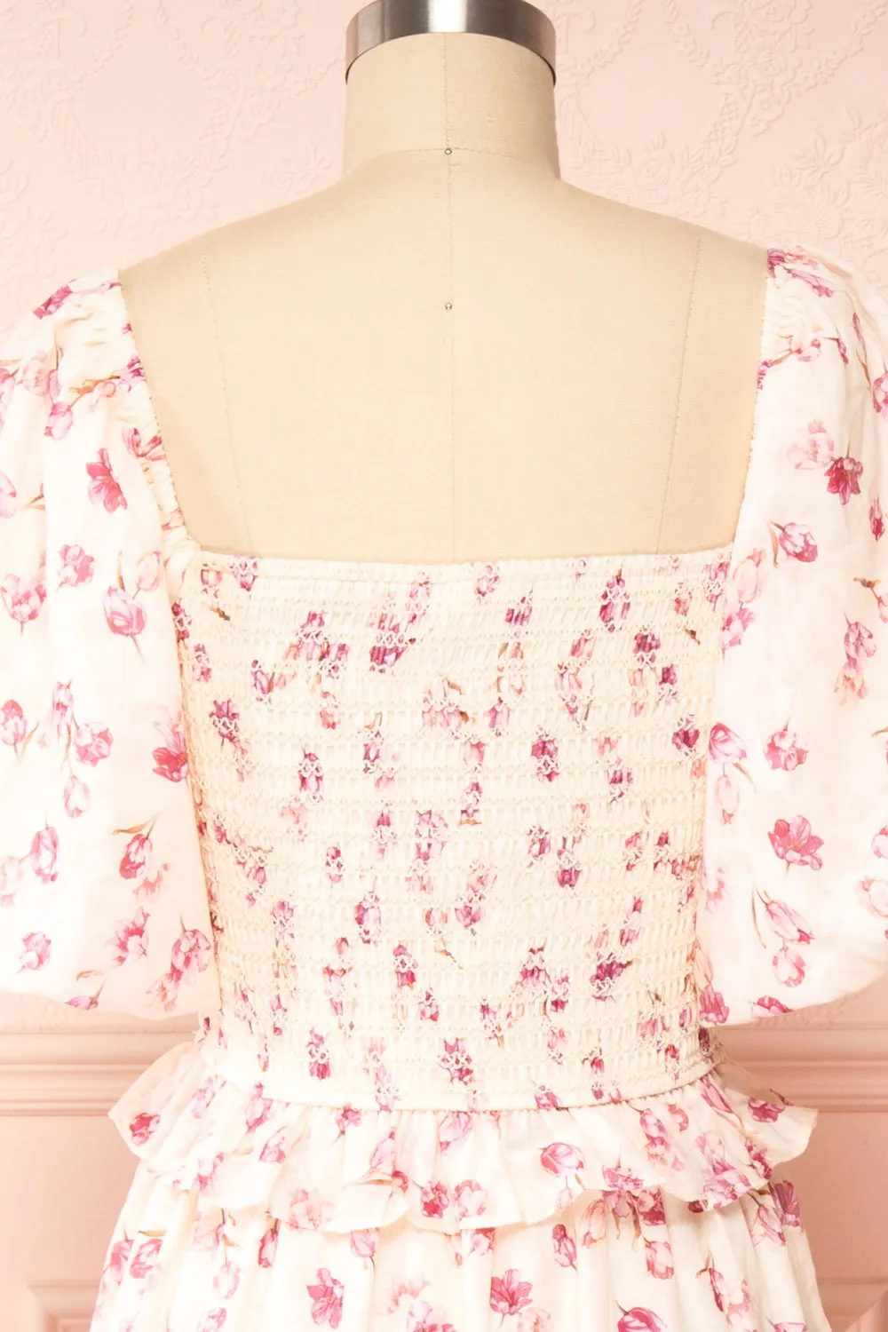 Splendidum | Tiered Floral Midi Dress w/ Ruffles
