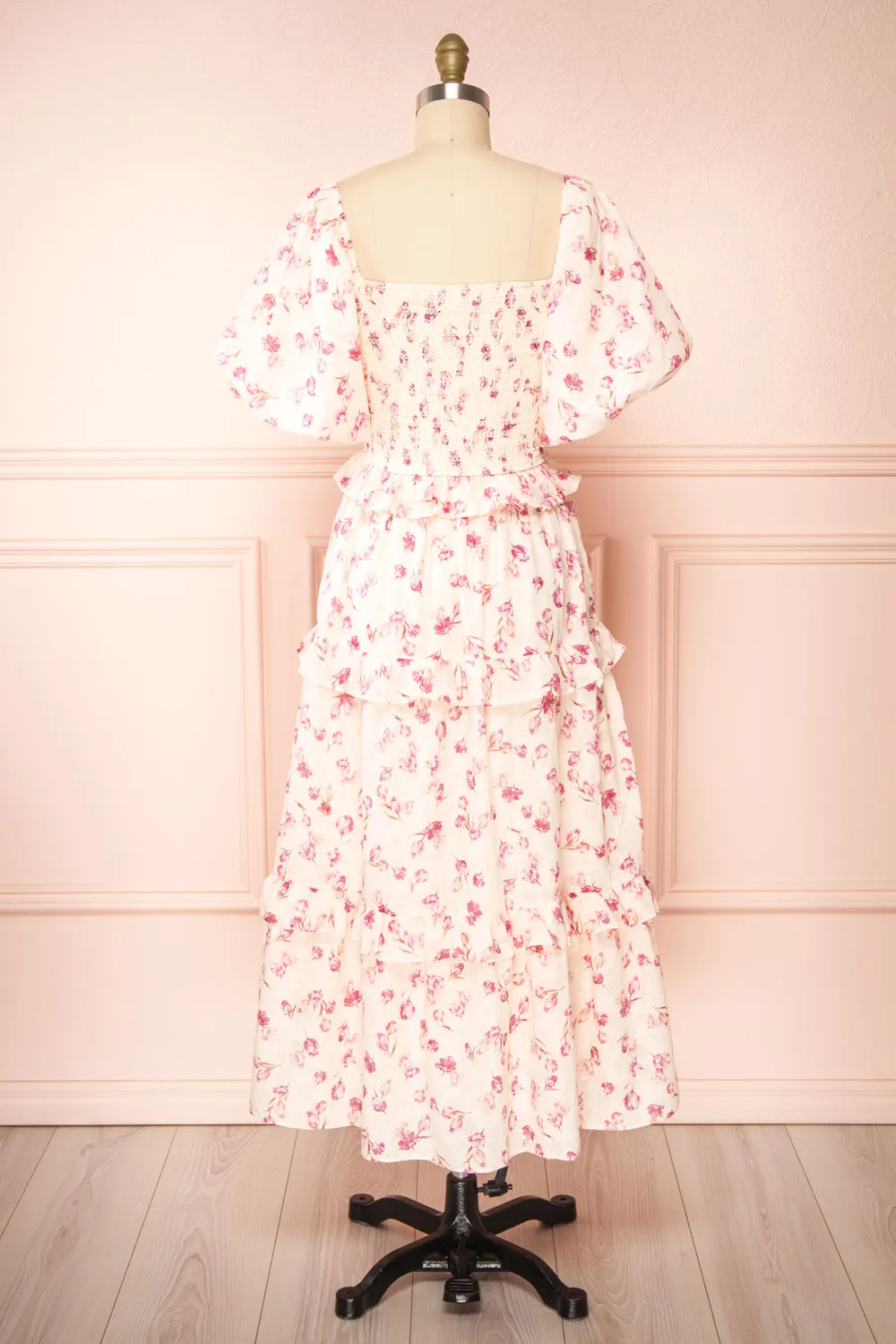 Splendidum | Tiered Floral Midi Dress w/ Ruffles