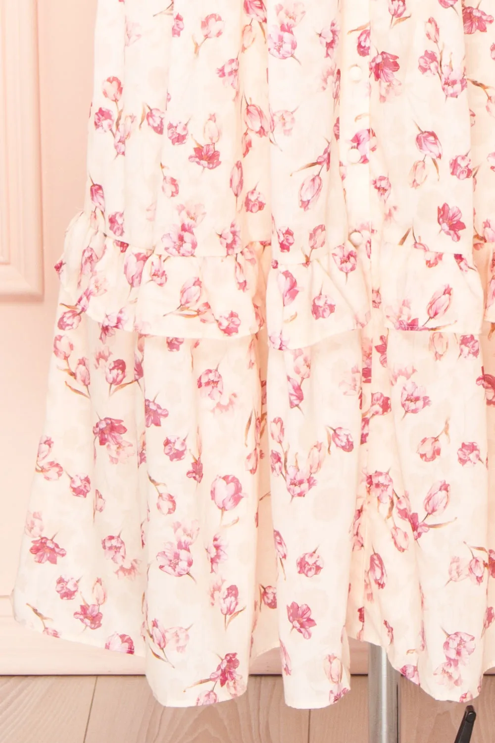 Splendidum | Tiered Floral Midi Dress w/ Ruffles