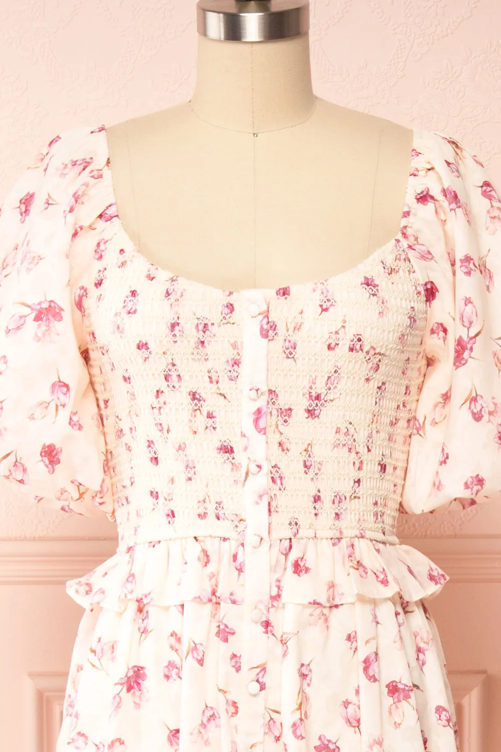 Splendidum | Tiered Floral Midi Dress w/ Ruffles