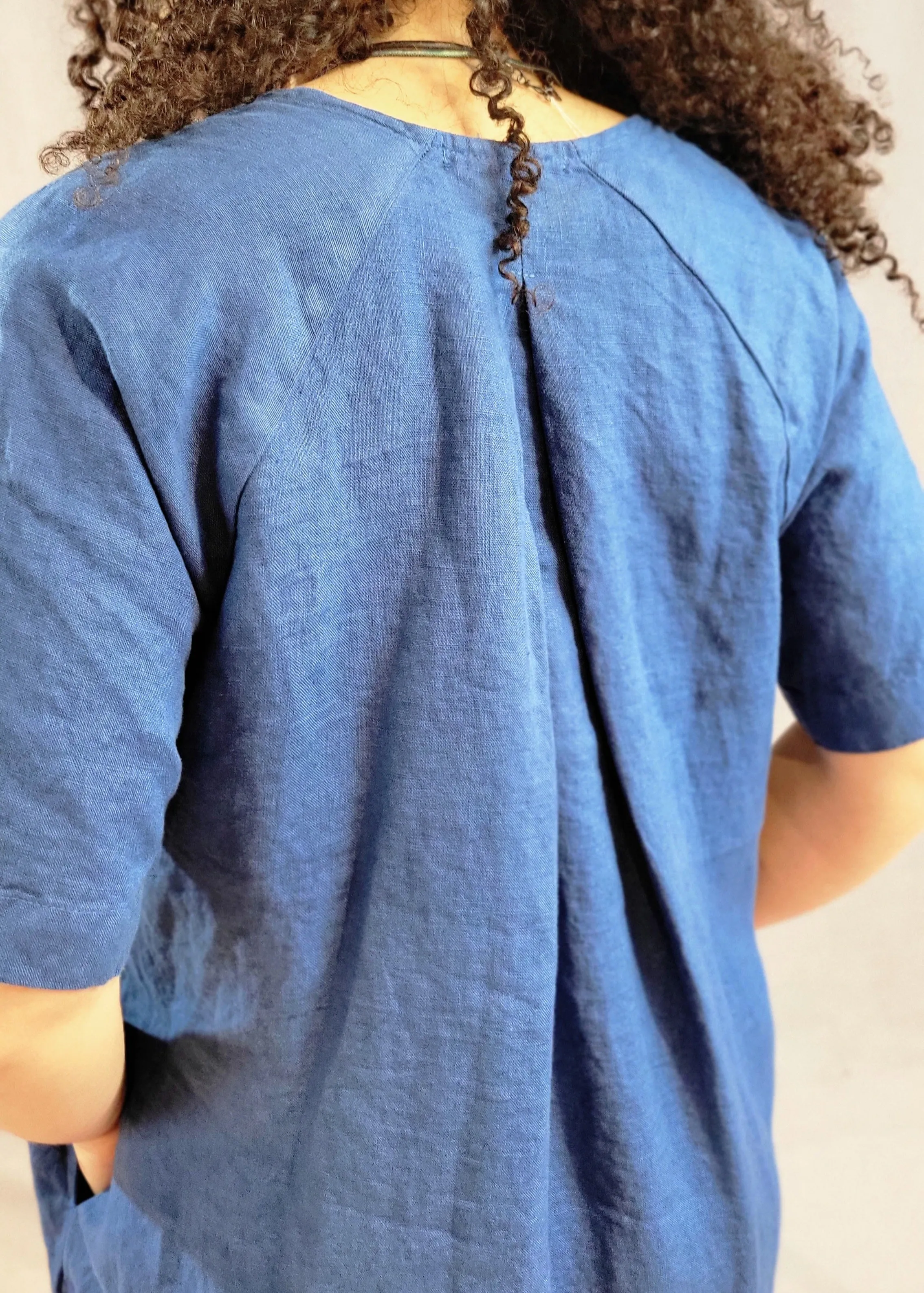 Split Neck Linen Dress