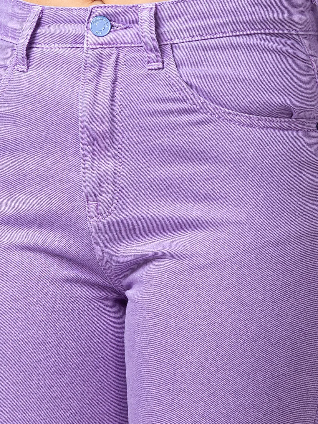 Spykar Women Pastel Lilac Lycra Straight Fit Regular Length Jeans (Bella)
