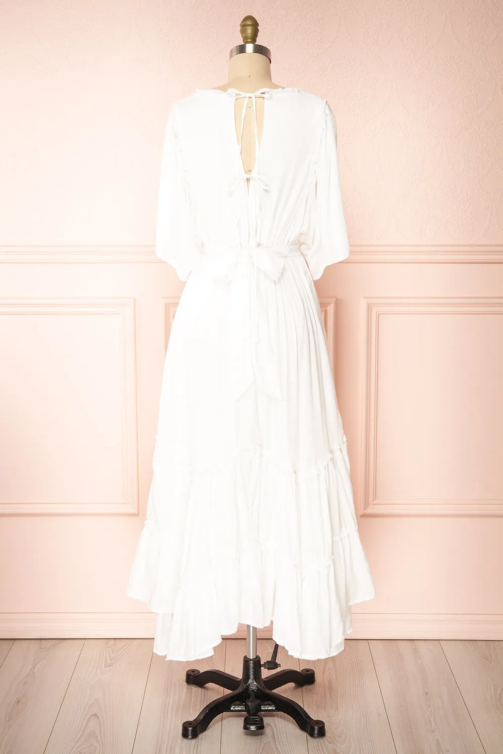 Stardust | Short Sleeve Midi Dress w/ Laced Back