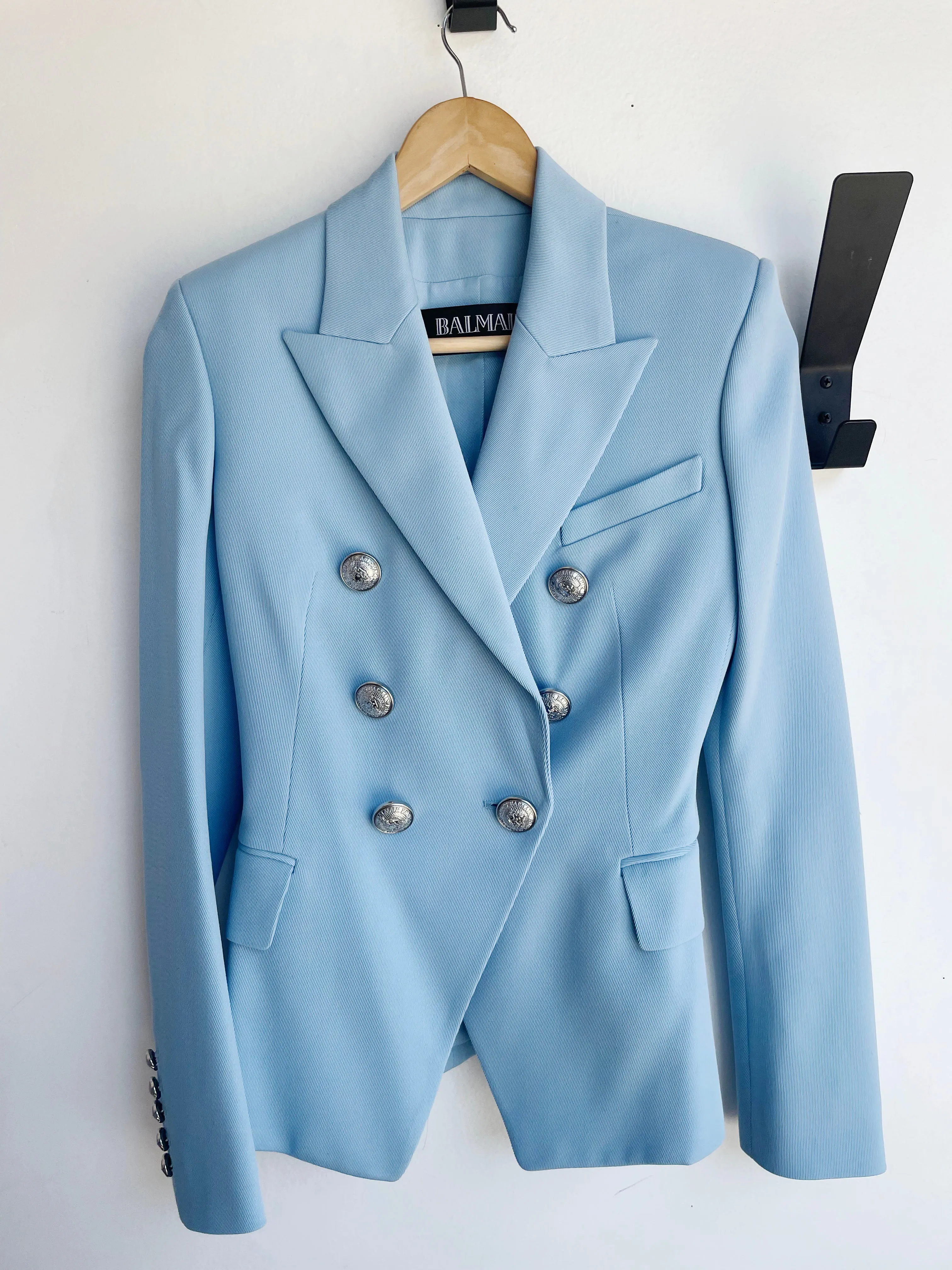 STEEL BLUE DOUBLE BREASTED BLAZER