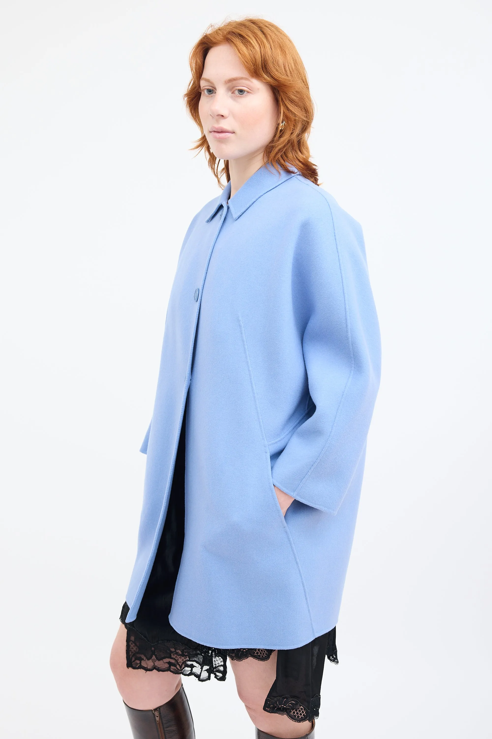 Studio Blue Wool & Cashmere Coat