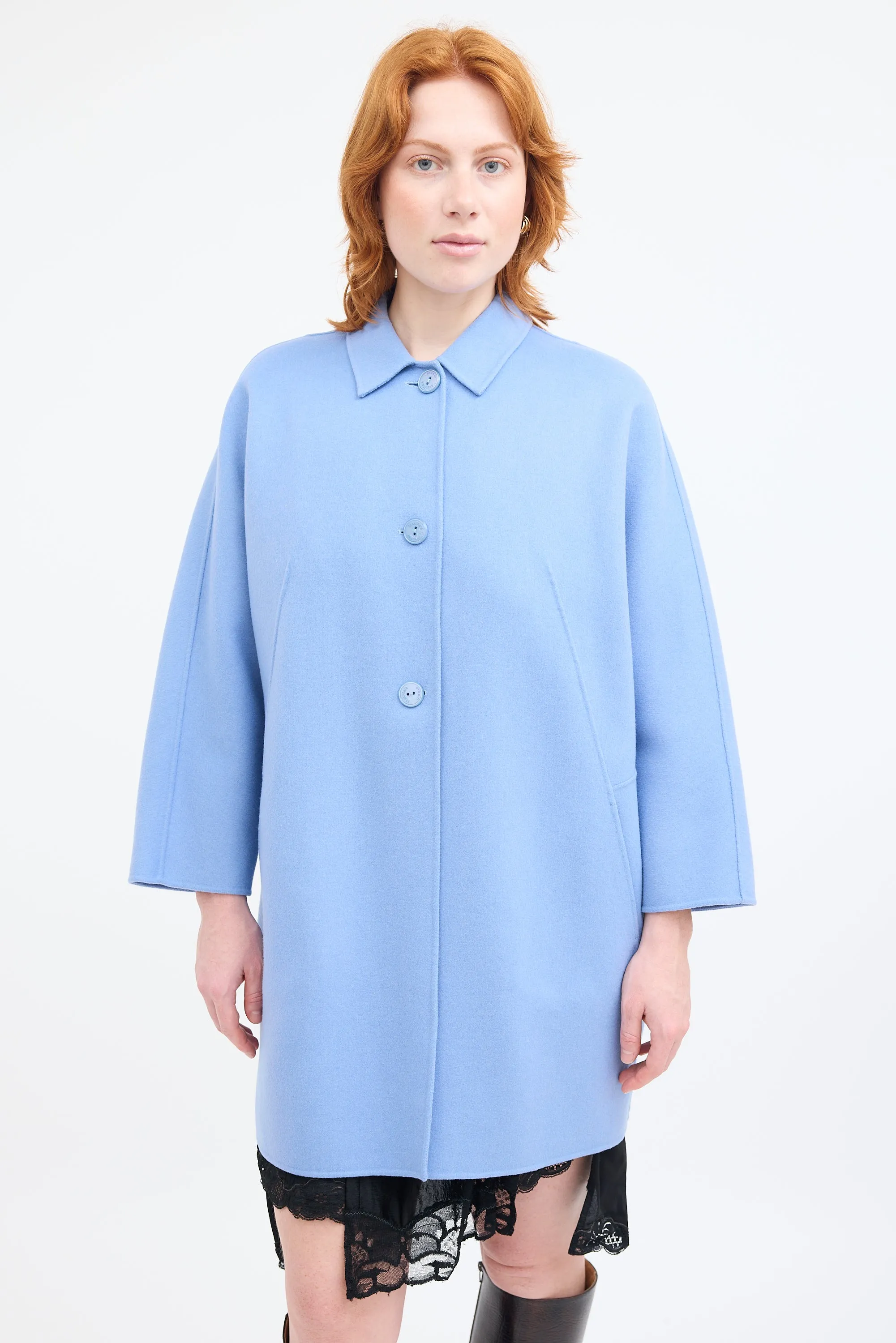 Studio Blue Wool & Cashmere Coat