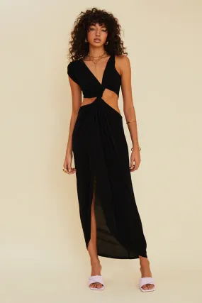 Suboo Ether Sleeveless Cross Over Midi Dress - Black