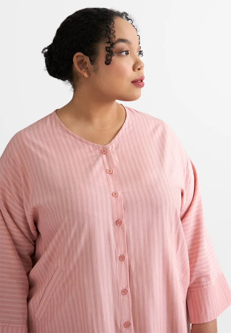 Tatum Stripes Front Slit Tunic Top