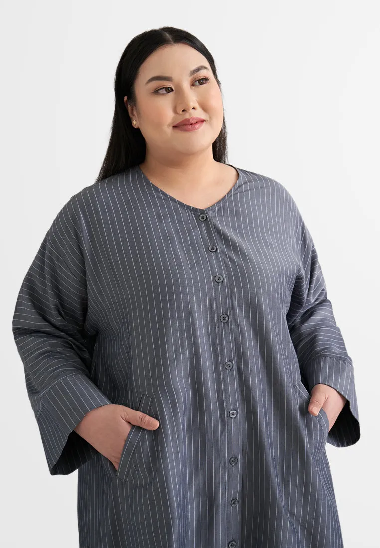 Tatum Stripes Front Slit Tunic Top