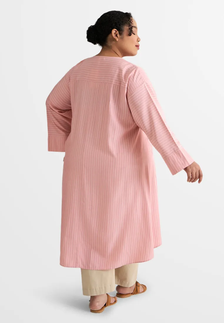 Tatum Stripes Front Slit Tunic Top