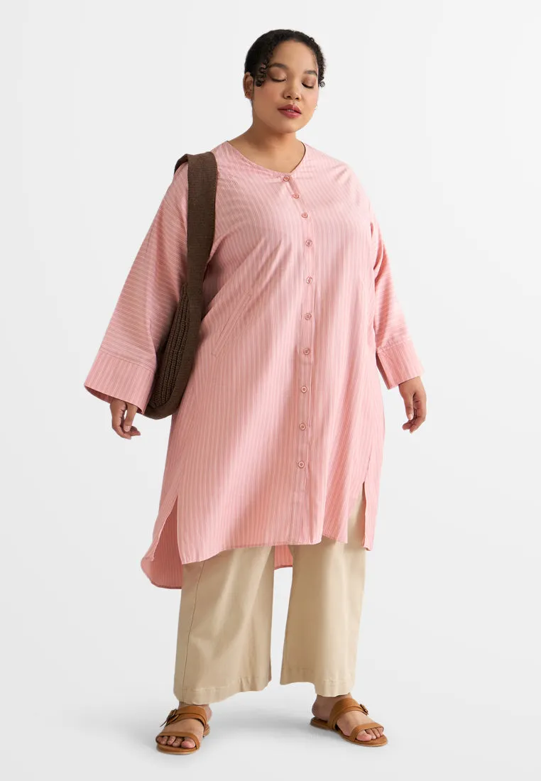 Tatum Stripes Front Slit Tunic Top