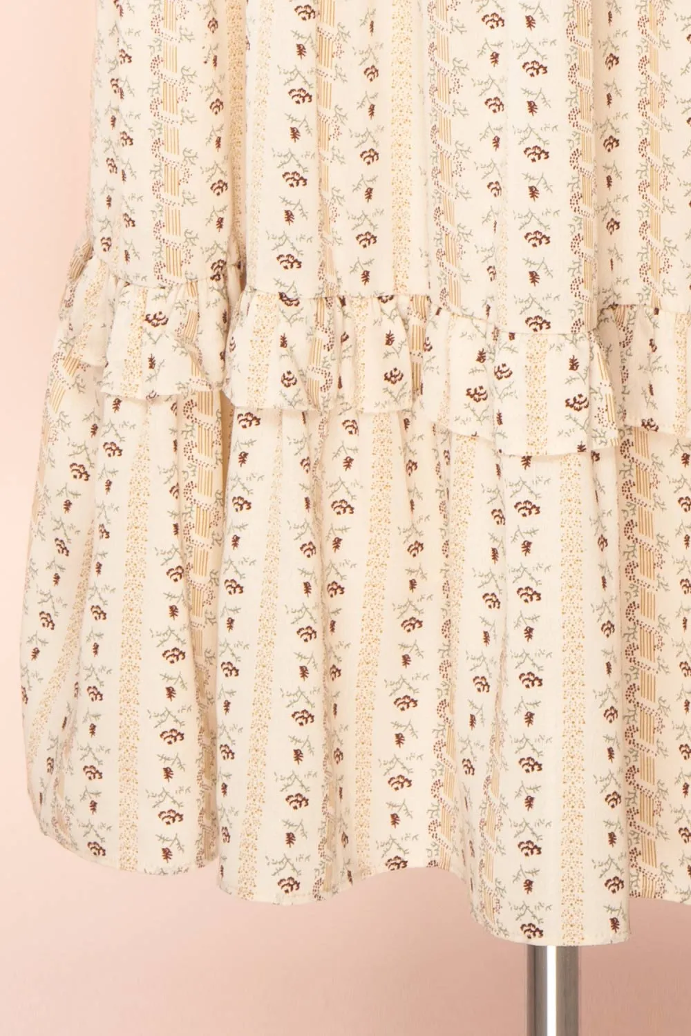 Tine | Floral Midi Dress w/ 3/4 Sleeves
