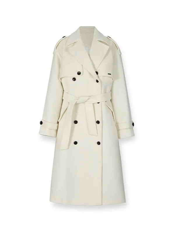 Trench Design Double-Breasted Long Coat