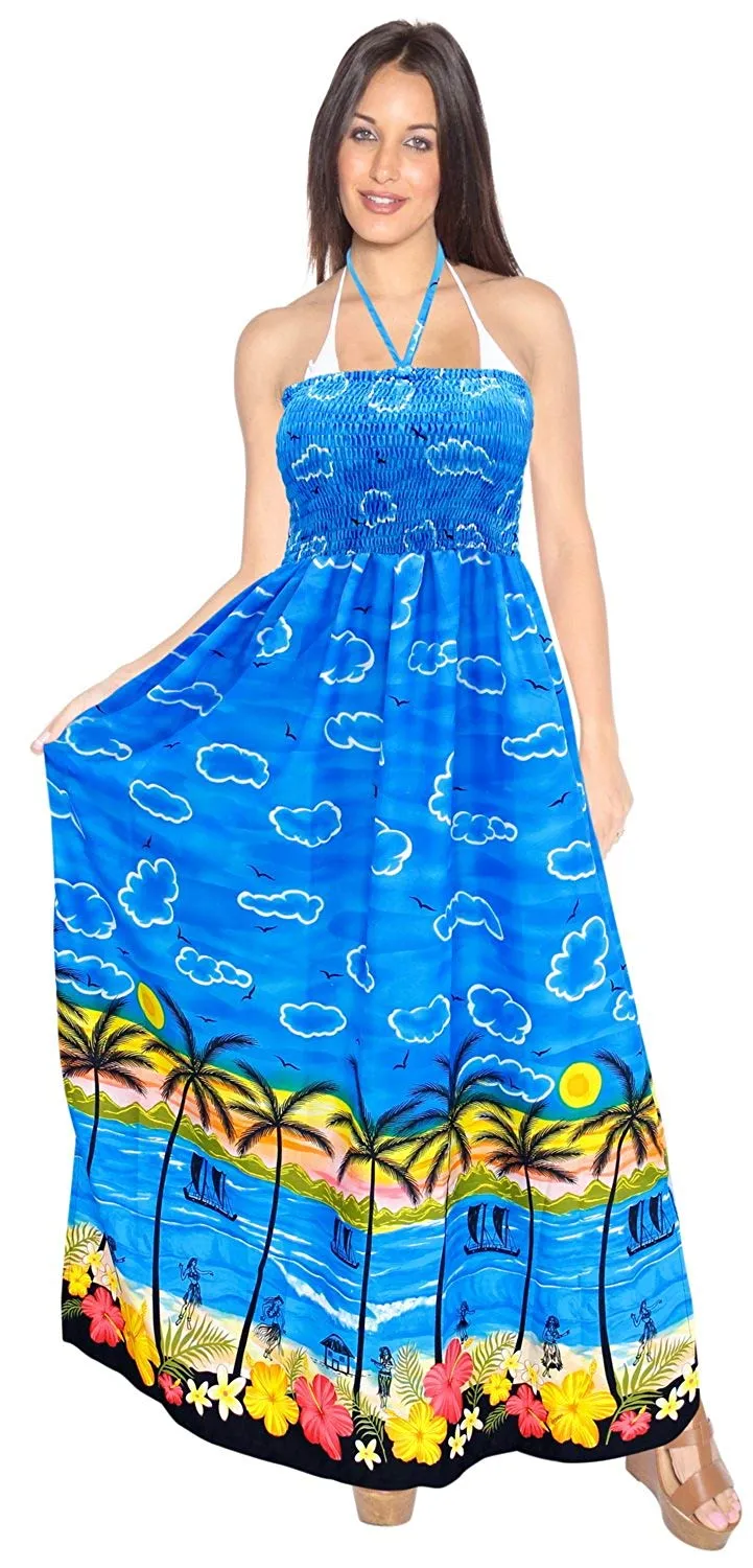 Tube Maxi Skirt Dress Beach Backless Sundress Halter Midi Evening Party Swimsuit