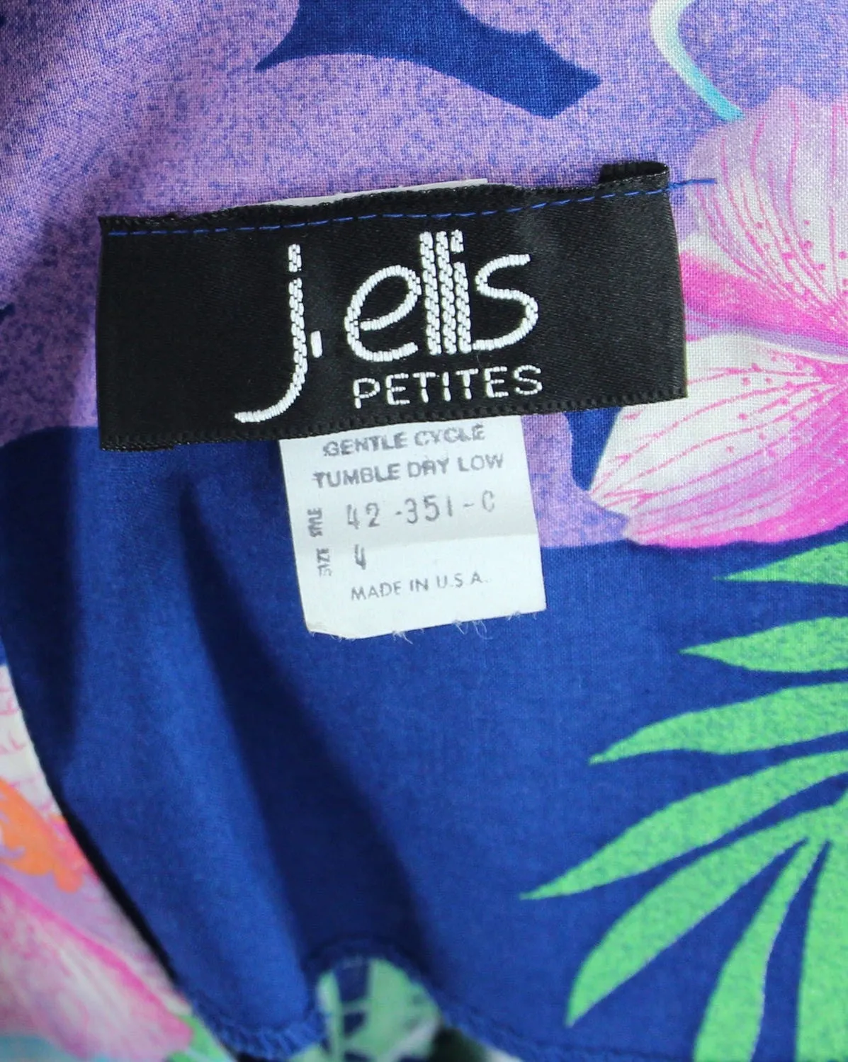 Vintage 1980s Hawaiian Dress / Blue Floral Print