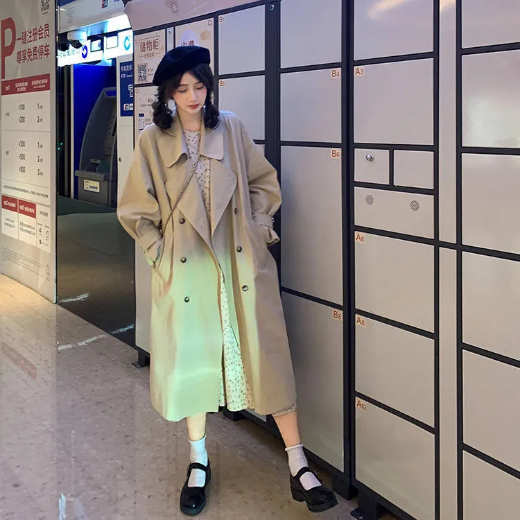 Wjczt Trench Women Leisure Loose All-match Y2K Youth Fashion Windbreak Solid Outwear Clothes Elegant British Classical Double Breasted