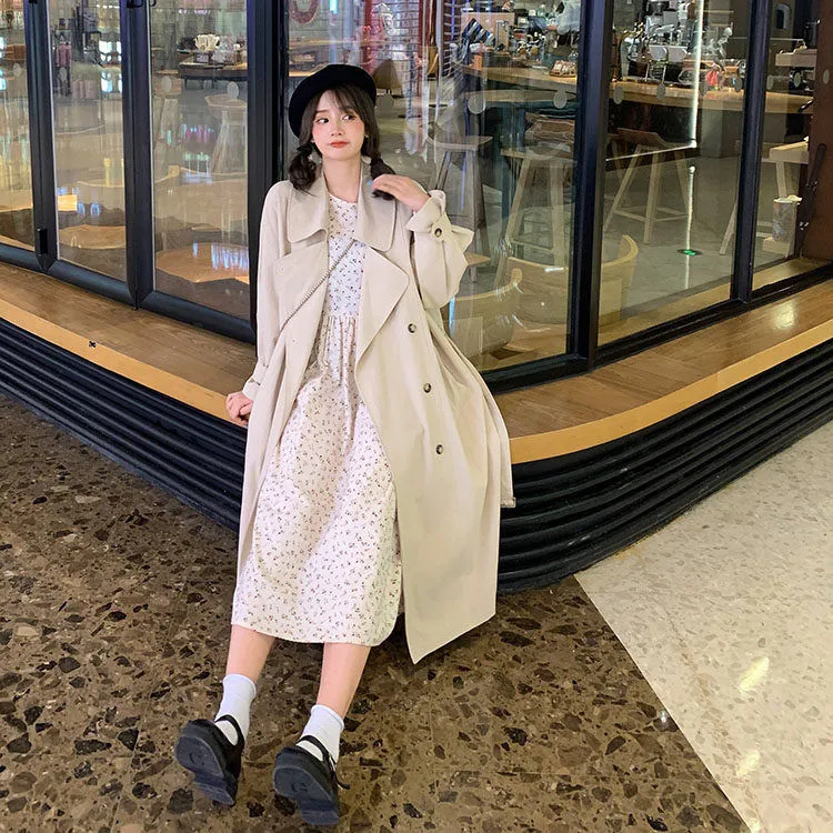 Wjczt Trench Women Leisure Loose All-match Y2K Youth Fashion Windbreak Solid Outwear Clothes Elegant British Classical Double Breasted