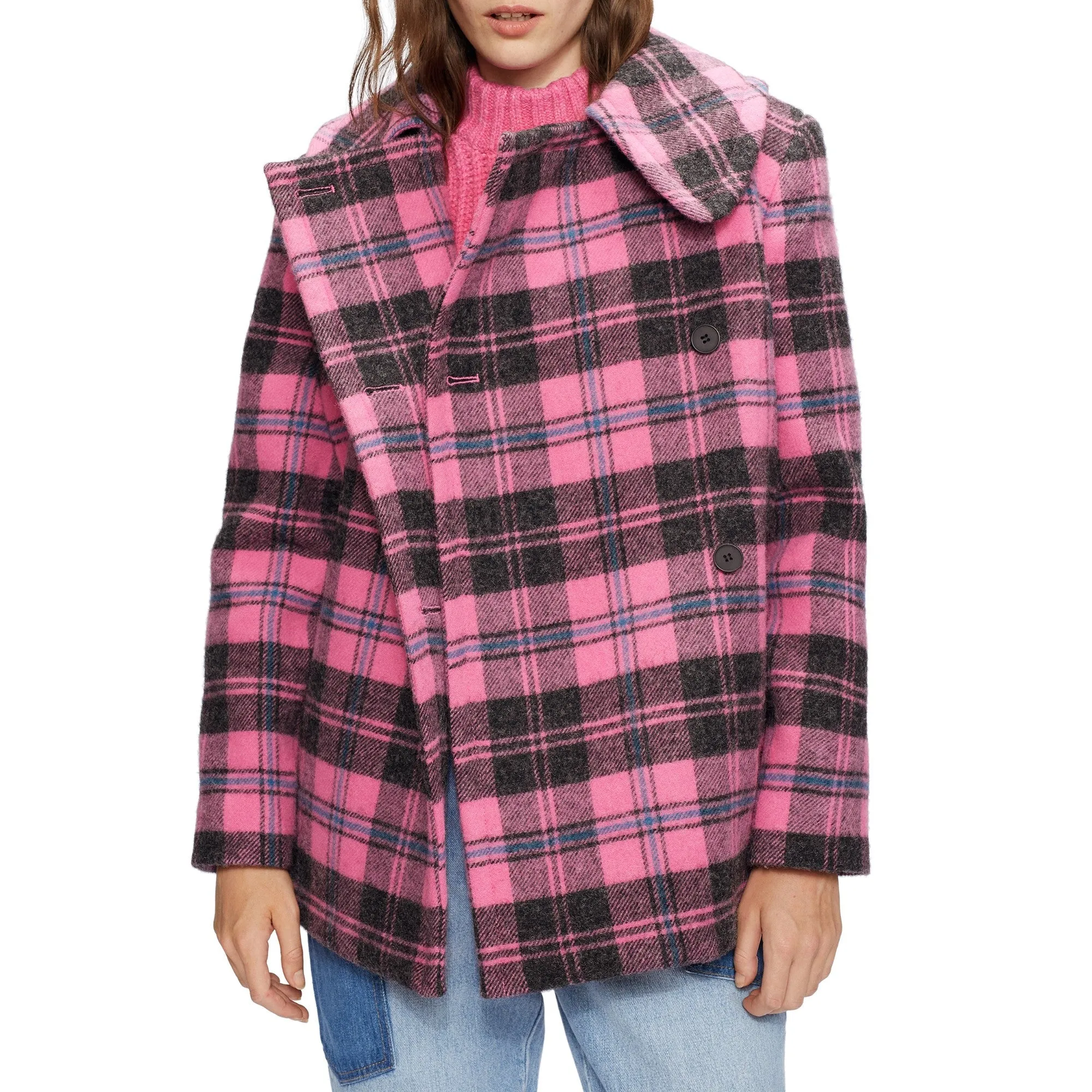 Women Wmo-Calcott-Tweed Coat - Pink