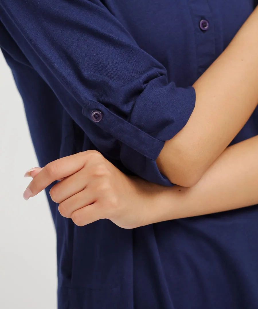 Women's Roll Up Sleeve Tunic Shirt