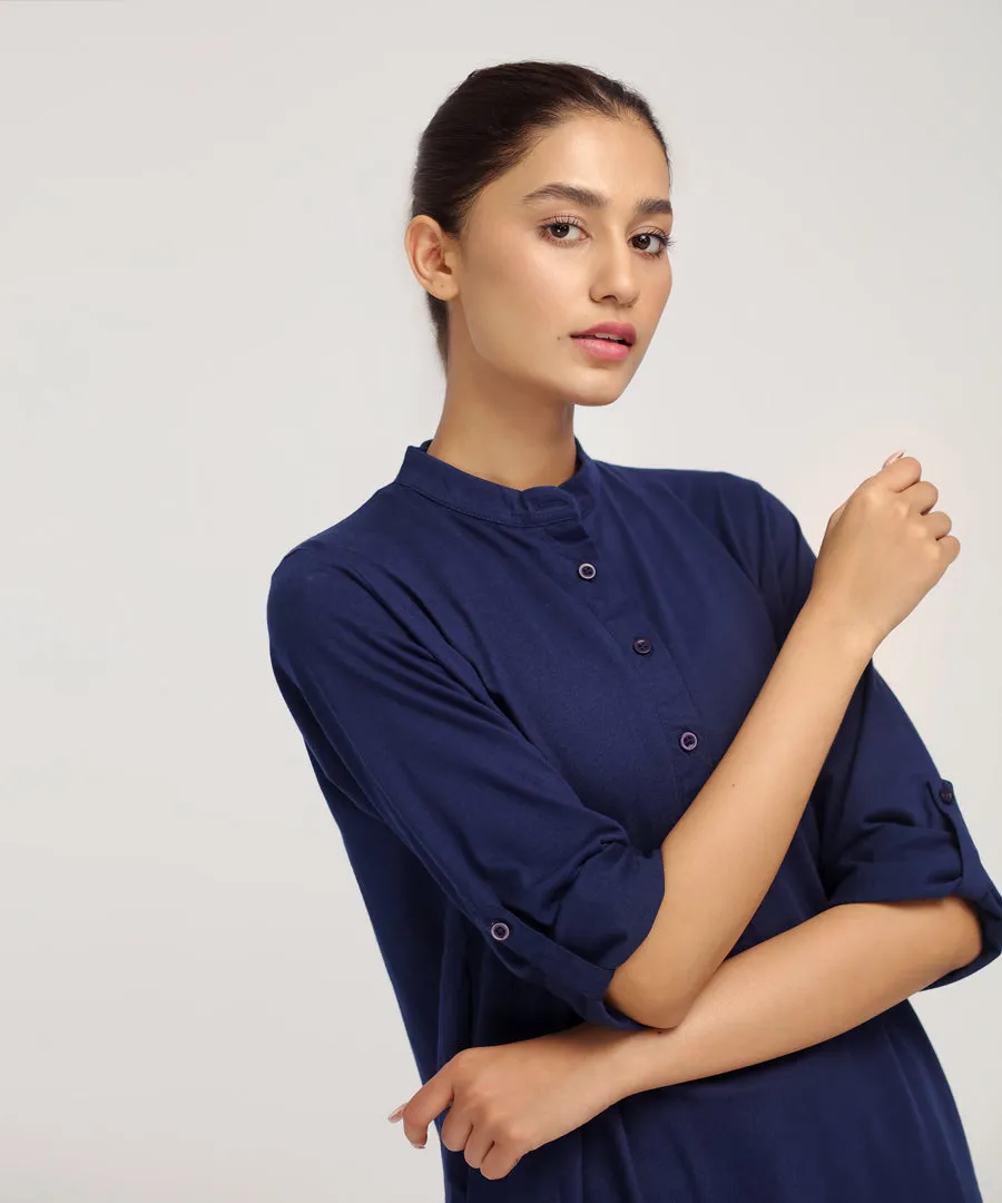 Women's Roll Up Sleeve Tunic Shirt