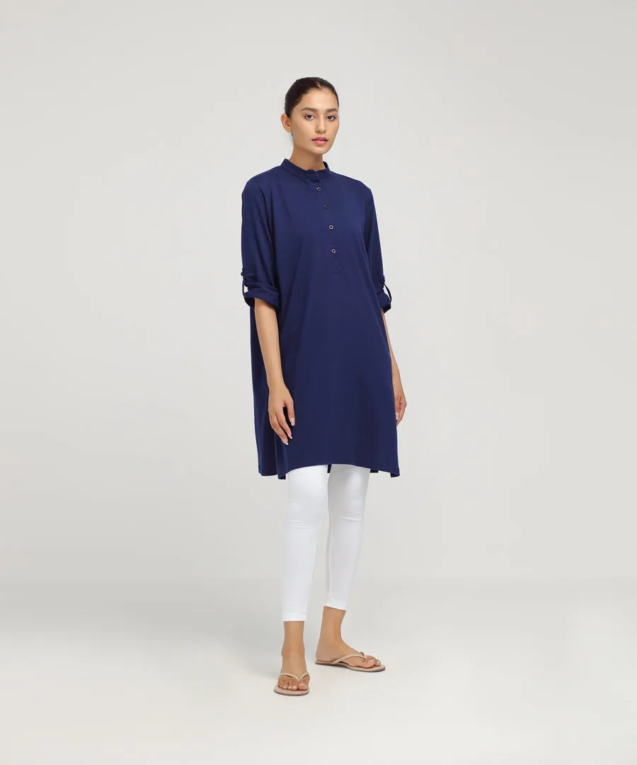 Women's Roll Up Sleeve Tunic Shirt