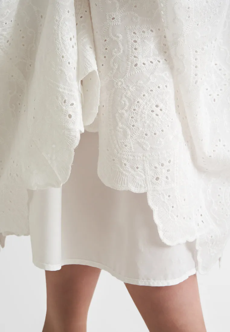 Yun CNY Eyelet Midi Skirt