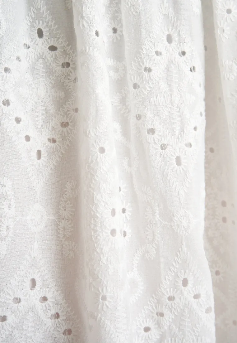 Yun CNY Eyelet Midi Skirt